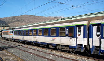 The night train from Paris to l'Hospitalet (for bus connection to Andorra)