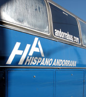 The bus to Andorra climbs into the mountains...