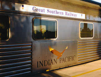 The Indian Pacific train name board