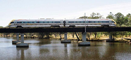 The 'Prospector' train between Perth and Kalgoorlie
