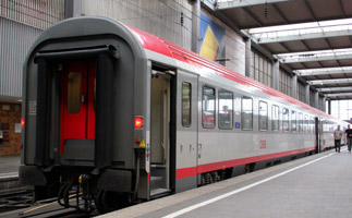 The EuroCity train from Munich to Ljubljana and Zagreb