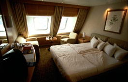 Scotland to Belgium by ferry:  A deluxe cabin on Superfast Ferries from Rosyth (near Edinburgh) to Zeebrugge