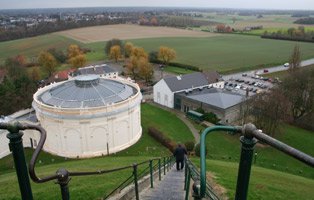 Panorama building and visitor centre, seen from the top of the Butte de Lion