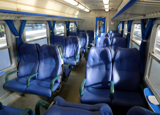 2nd class seats on the train from Tirano to Milan