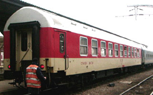 Bulgarian sleeping-car as used from Vienna and Budapest to Sofia
