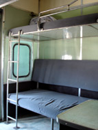 4-berth sleeper on train 17, Rangoon to Mandalay