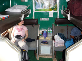 4-berth special sleeper, train 17 Rangoon to Mandalay.