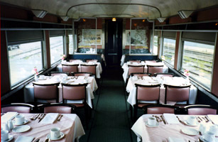 Dining car on the 'Canadian'
