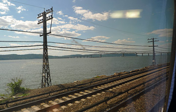 Scenery along the Hudson River between New York & Toronto or Montreal by train