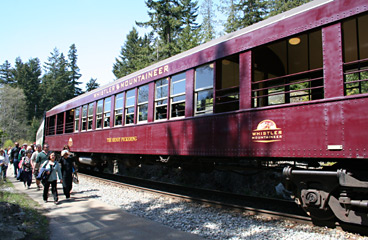 Whistler Mountaineer vintage observation car, open to all passengers
