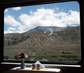 View from restaurant car in Turkey