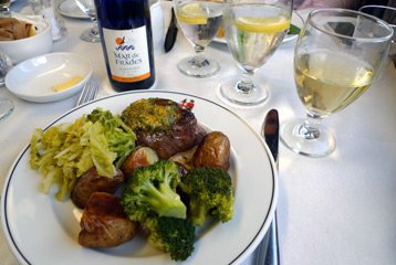 Pullman dining: Beef steak main course