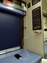 You can recharge phones using the shaver socket