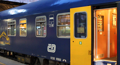 The City Night Line train from Prague to Amsterdam, boarding at Prague Hlavni