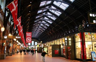 Inside Copenhagen main station.