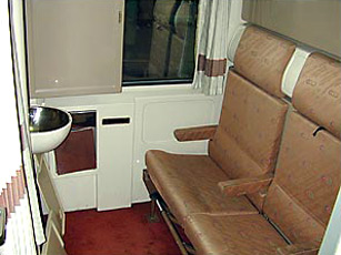 2-berth sleeper in day mode on the sleeper train from Cairo to Luxor & Aswan