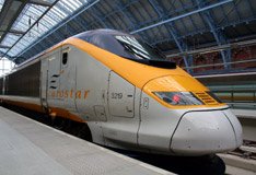 A Eurostar at St Pancras International...