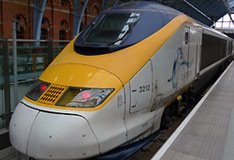 A Eurostar train from London via the Channel Tunnel has just arrived at Paris Gare du Nord...