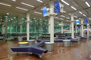 Inside the Eurostar departure lounge at St Pancras...