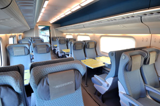 2nd class seats on the Allegro train from Helsinki to St Petersburg