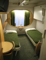 A cabin on the SNCM cruise ferry Danielle Casanova