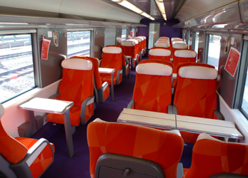 First class seats on a Fyra train