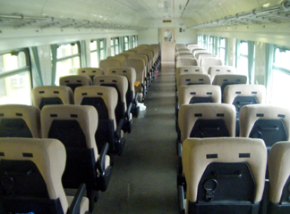 2nd class seats on the Libreville to Franceville train