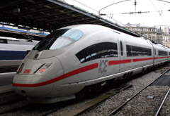 High-speed ICE train from Paris to Frankfurt