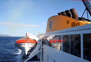 The ferry to Greece, at sea on the Adriatic