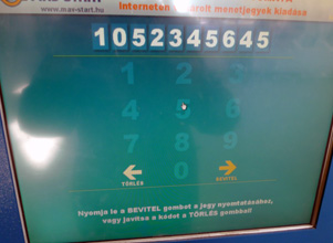 MAV-start ticket collection - touch screen