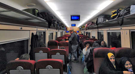 Ordinary seats on the Baghdad to Basra train