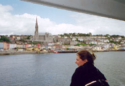 The seafront at Cobh in Cork Harbour, seen from the deck of the 'Superferry'...
