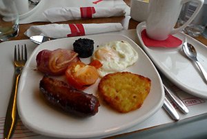First class full english breakfast on a Virgin Trains pendolino