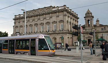 Heuston station, Dublin, showing LUAS tram