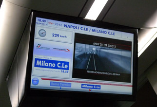 Frecciarossa information screen