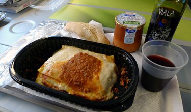 TGV food - set menu lasagne