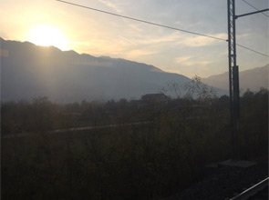 Scenery from the train between Oulx and Turin