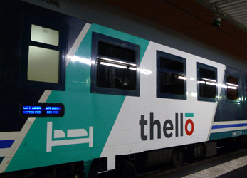 Refurbished sleeping-car on the Paris to Venice 'Thello' sleeper train