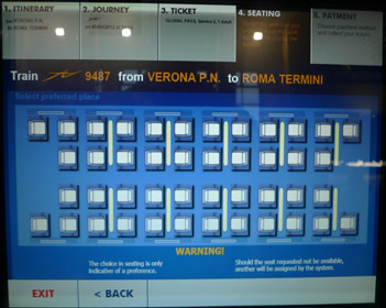 The machines allow you to select your train seat