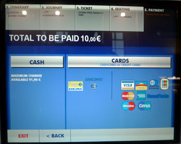 Pay by cash or credit card