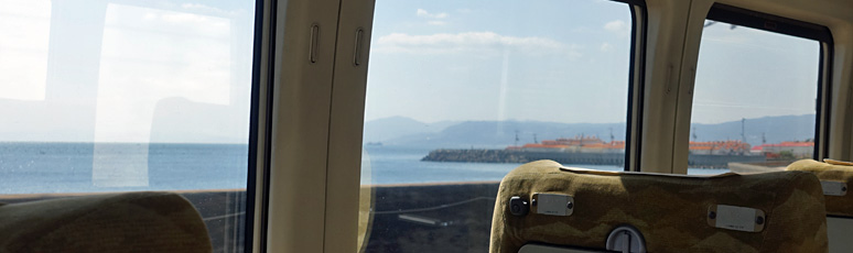 Coastal view from the train between Kyoto & Himeji