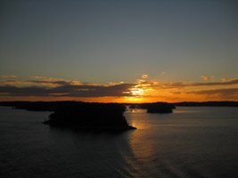 Sunset from the ferry to Riga