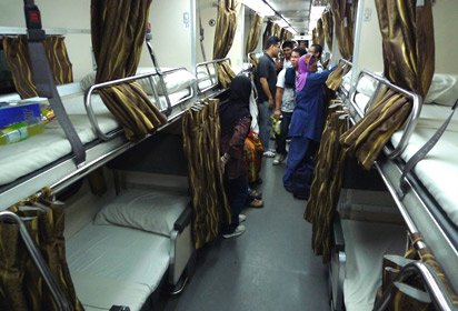 KTM (Malaysian Railways) 2nd class sleeper aisle