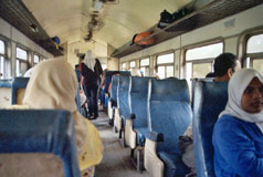 3rd class seats on the slow Jungle Line train