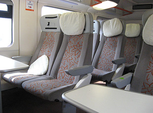 First class seats on the new Moroccan double decker train