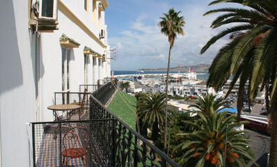 View of port from balcony, Continental Hotel Tangier