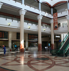 Inside the new Tangier Ville station...