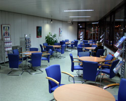 Inside the motorail terminal building at Dusseldorf