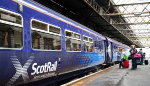 The Scotrail 'sprinter' train from Stranraer...