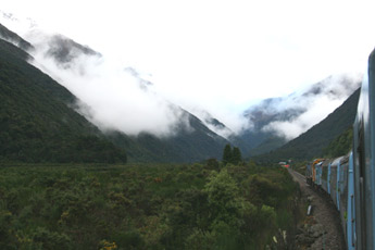 The TranzAlpine train, New Zealand's scenic train route